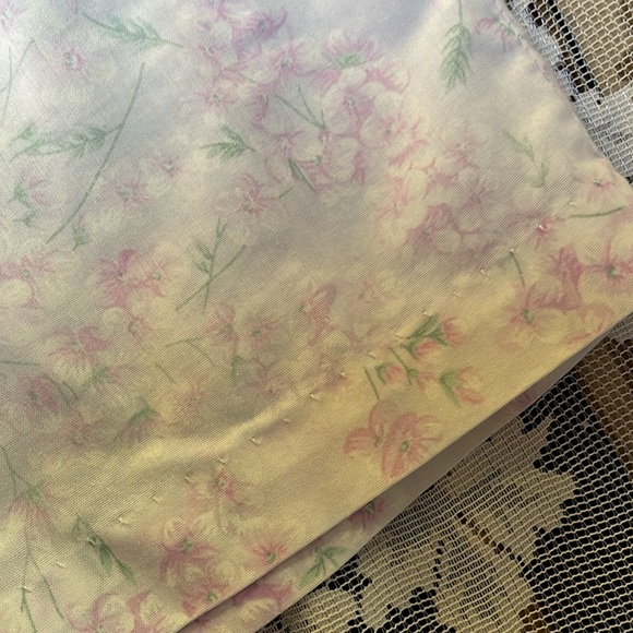 Vtg Lady Manhattan Nightgown Purple White Floral Snap Front Pocket - Picture 9 of 14